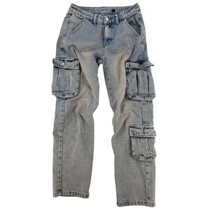 Riley &‎ James Cargo Jeans Size S Light Wash Relaxed Y2K Streetwear